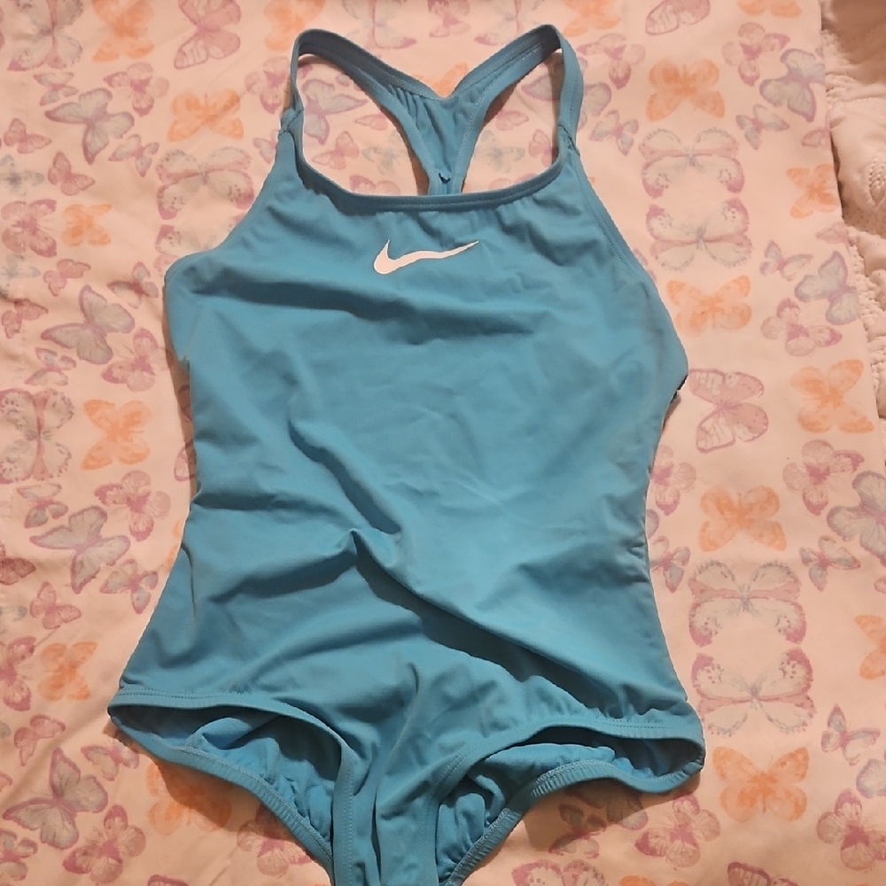 Nike Kids Blue One-Piece Swimsuit